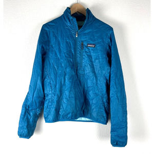 Patagonia Pullover Womens Medium Blue Teal Nano Puff Primaloft Jacket 1/4 Zip